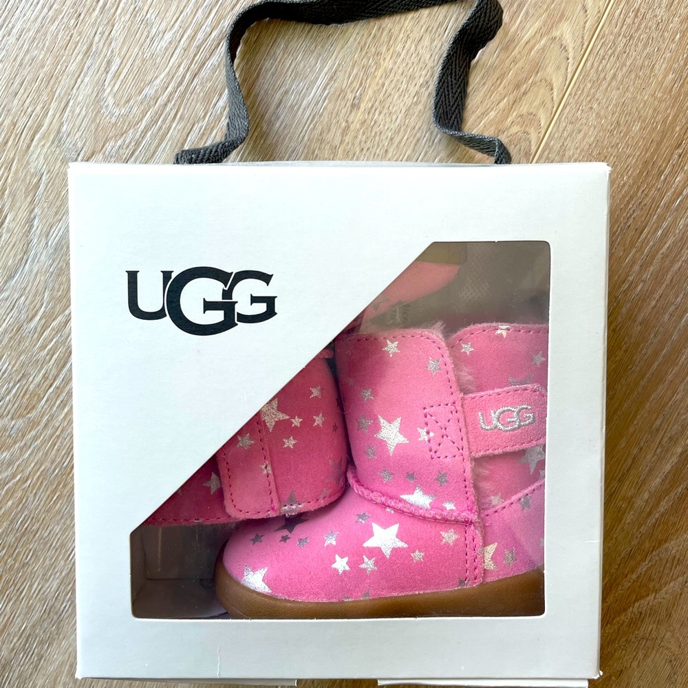 Pink UGG boots, size 2/3 6-12mo